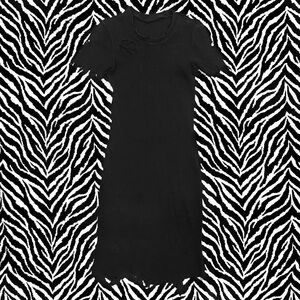 ★ Trash & Vaudville Distressed Black Ribbed Bodycon Mini Dress ★